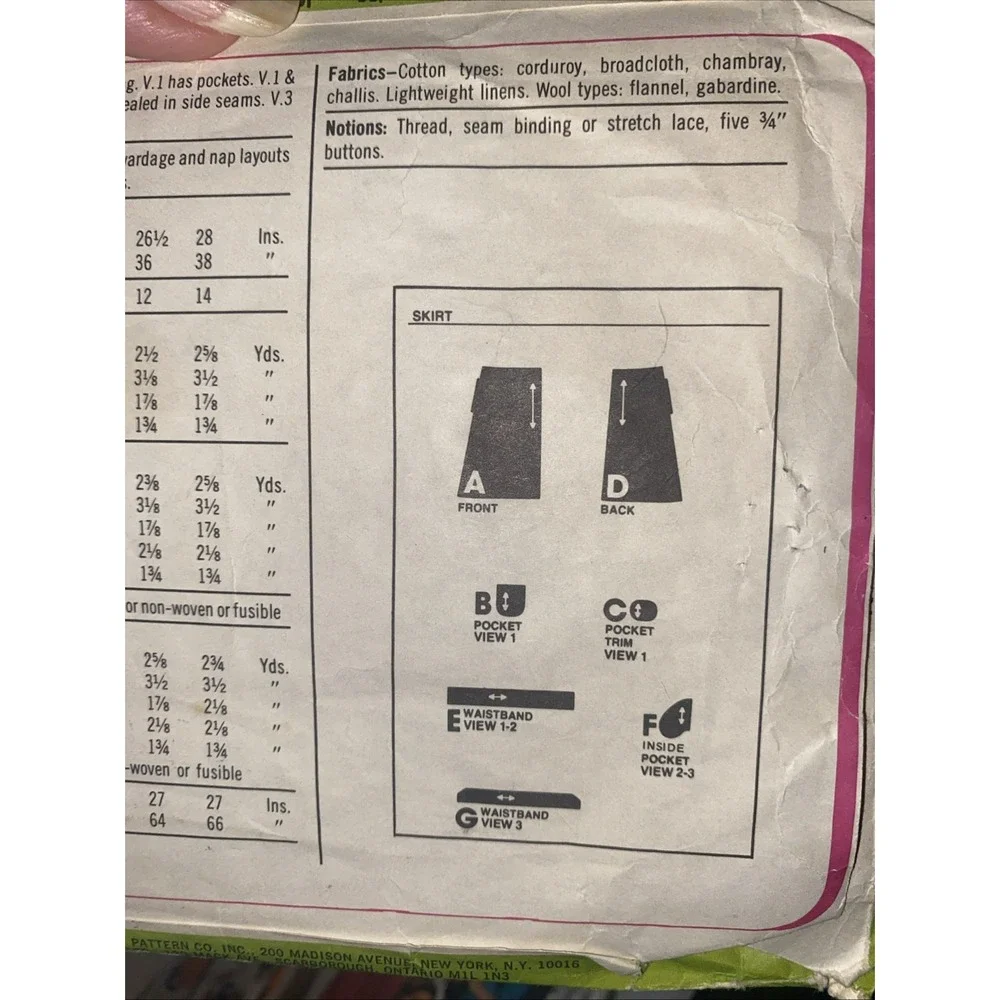Vintage 1978 Simplicity 8655 Skirt Sewing Pattern Size 6 8 Cut Complete